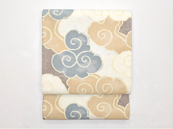 洛風林 袋帯(淡白練色・雲流文) | 商品紹介 | 染と織たかはし