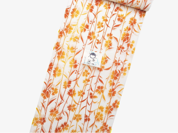 竺仙 綿絽浴衣(撫子・橙色) | 商品紹介 | 染と織たかはし