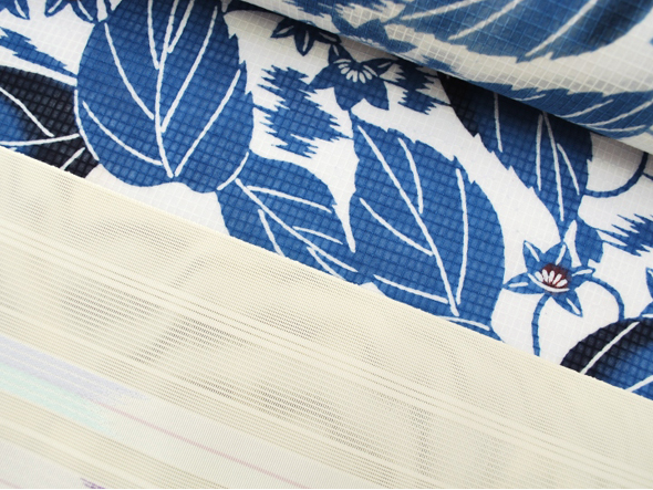 竺仙 綿紅梅浴衣(桔梗に霞・青蘭色) | 商品紹介 | 染と織たかはし