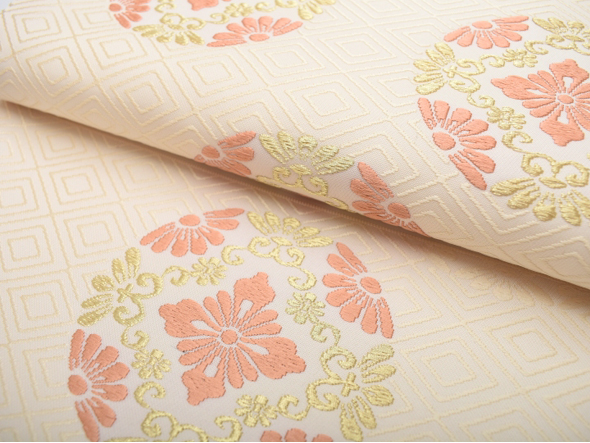 袋帯　優彩菱華文　西陣織　花菱　金糸　菱　着物　023a d 袋帯 優彩菱華文 西陣織 花菱 金糸 菱 着物 023a d