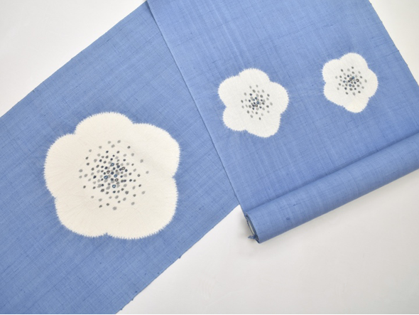 名古屋帯 麻型の可愛い絞り 九寸 正絹AO-4606